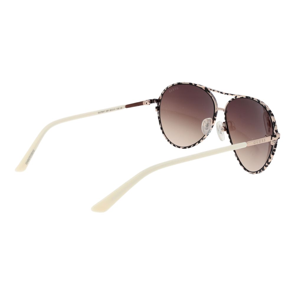 Guess Cremefarbene Metall-Sonnenbrille